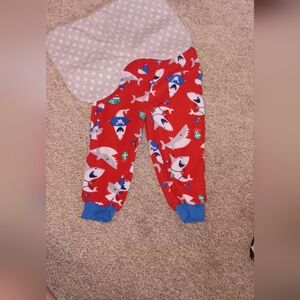 Kids Shark Pajama Bottoms - Red and Blue